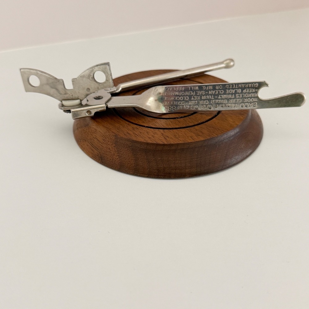 Vintage EKCO 885 Metal Miracle Can Opener Bottle Manual Handheld Utensil USA